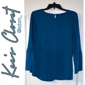 APT. 9 Bell-Sleeved Blouse (actual color: teal)